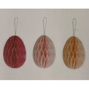 Honeycomb - ggform - rd/aprikos/ljusrosa-6 cm - 3-pack