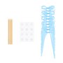 Cake Picks/Cake topper - Rosetter - Ljusbl - 10-pack