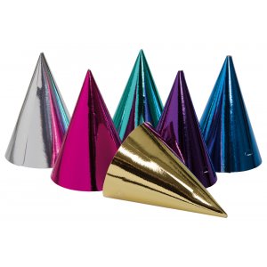 Partyhattar - Metallic - Mix - 6-pack