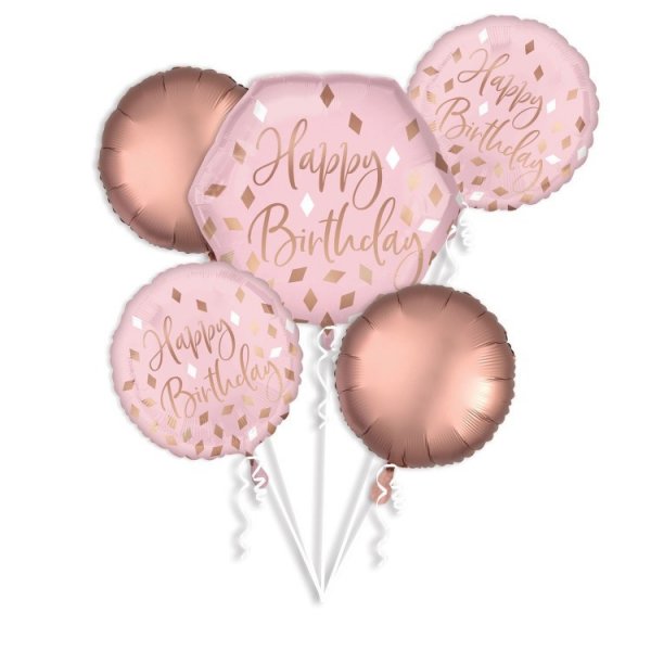 Ballongbukett Happy Birthday Ros�