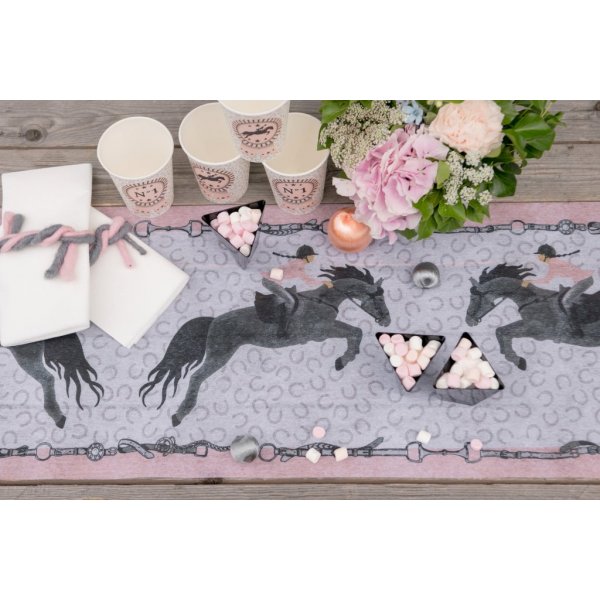 Bordslöpare - Hästkalas - Rosa/Svart Bordslöpare - Hästkalas - Rosa/Svart