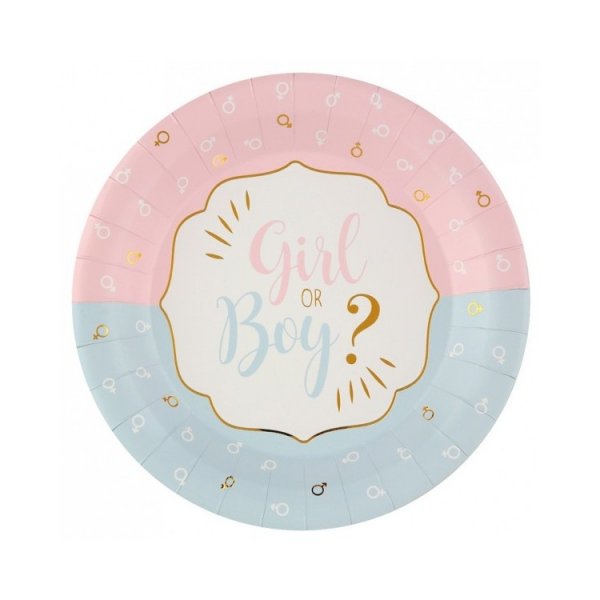 Babyshower, Gender Reveal Papperstallrikar