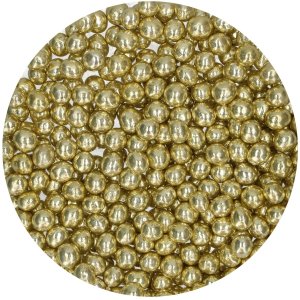 Krispiga chokladp�rlor Metallic Yellow 60 g - FunCakes