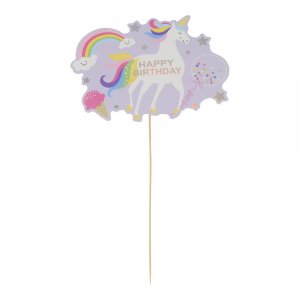 Cake topper - Happy Birthday - Unicorn
