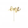 Cake Topper p� pinne - One - 19 cm Guld