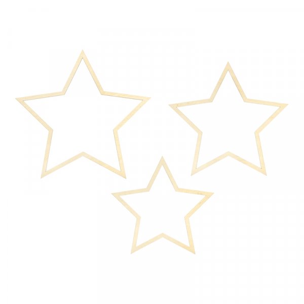 Hängande stjärnor - Trä - 3-pack Hängande stjärnor - Trä - 3-pack