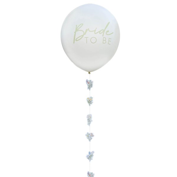 Ballong med tail - Bride to be - Vit - 45 cm