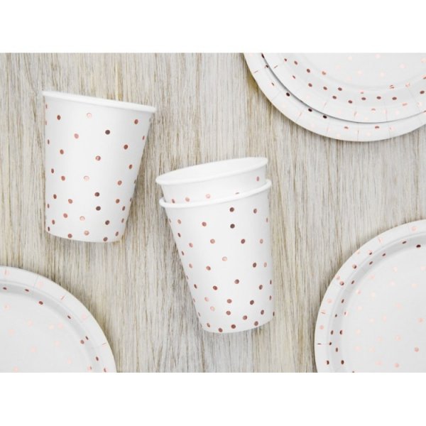 Pappersmuggar Prickar Ros� 6-pack