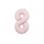 Sifferballong - Ljusrosa pastell - 86 cm - Siffra: 8