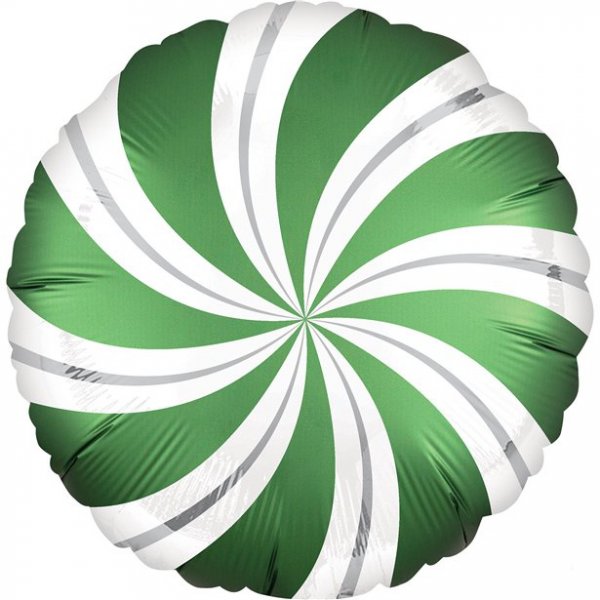 Folieballong - Swirl - Mrkgrn