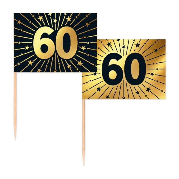 Party Picks - 60 år - Guld - 50-pack Party Picks - 60 år - Guld - 50-pack