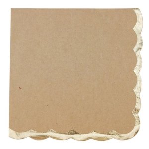 Servetter - Brun med guldkant - 16-pack