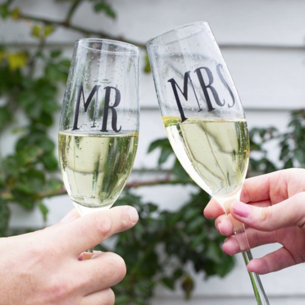 Champagneglas - Mr & Mrs - 2-pack