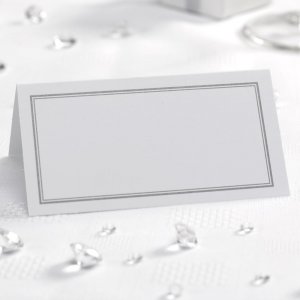 Placeringskort - 50-pack - Vit/Silver Placeringskort - 50-pack - Vit/Silver
