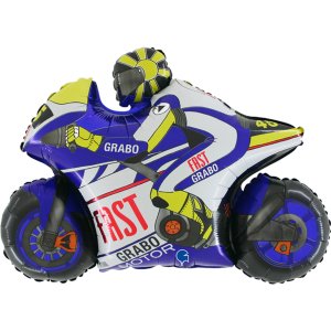 Folieballong - Motorcykel - Bl� - Shape - 74 cm