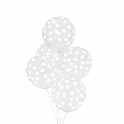 Ballonger - Printed Confetti - Vit - 5-pack