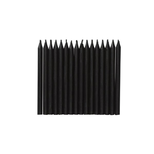 Trtljus - Svarta - 7,5 cm lnga - 16 st