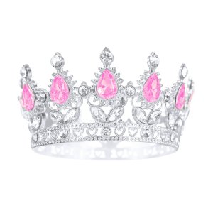 Cake Topper - Krona - Silver med rosa kristaller Cake Topper - Krona - Silver med rosa kristaller