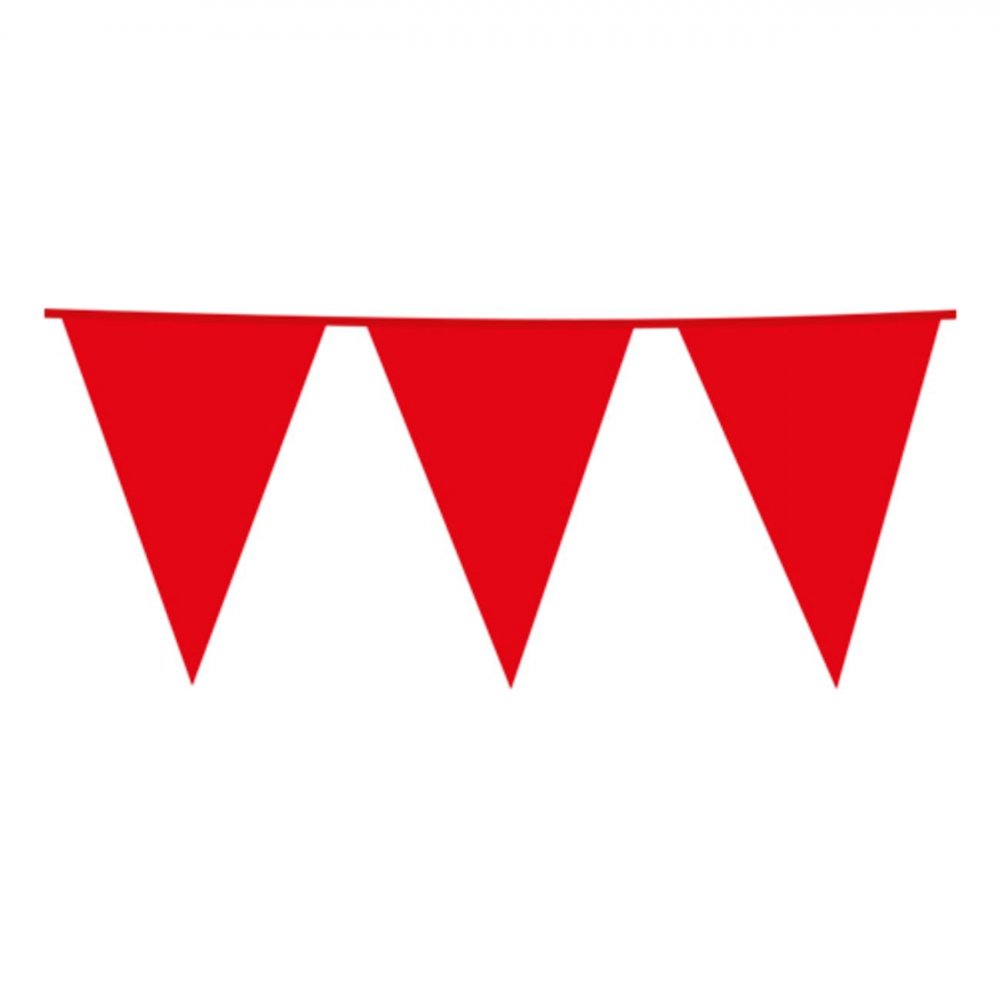 Vimpelgirlang Röd 10 meter - Vimplar, Hängande dekorationer