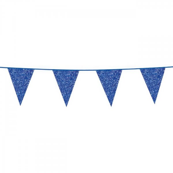 Vimpelgirlang Bl� Glitter 6m