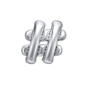 Folieballong Hashtag Silver