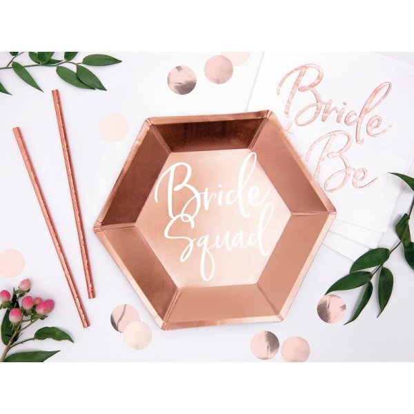 Papptallrikar - Bride squad - Roséguld - 6-pack Papptallrikar - Bride squad - Roséguld - 6-pack