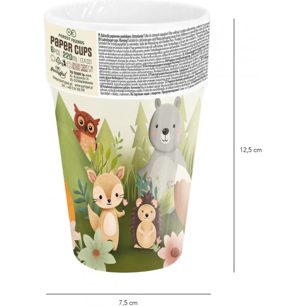 Pappmuggar - Skogens vänner - 6-pack Pappmuggar - Skogens vänner - 6-pack
