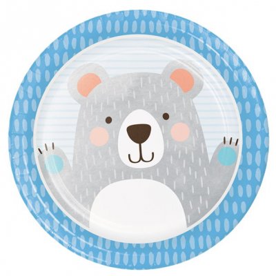 Papptallrikar - Runda - Birthday Bear - 8-pack