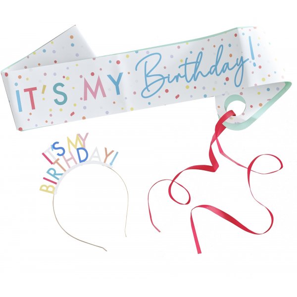 Sash och diadem - It\\\'s my birthday