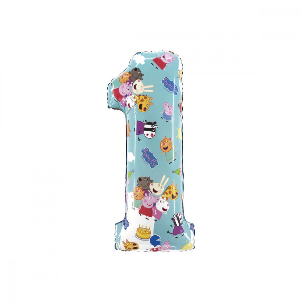Ballongsiffra – Greta Gris – Ett – 66 cm – Sifferballonger, Ballonger