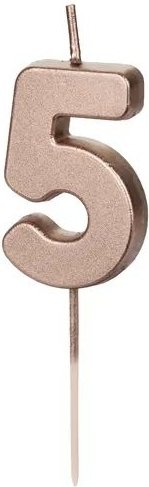 Sifferljus – Roséguld – 5 – Tårtljus, Tårtdekorationer till kalas