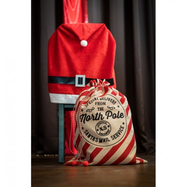 Julklappssäck - Jute med tryck - 50x70 cm Julklappssäck - Jute med tryck - 50x70 cm