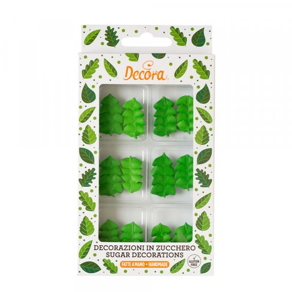 Sockerdekorationer - Blad - Decora - 12 st