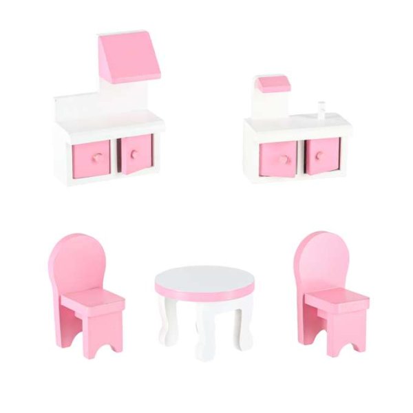 Docksk�p i tr� 70 cm Rosa med LED-belysning - Sj�lvmontering