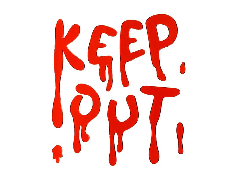Gelfönsterklistermärken Keep Out – Röd – Dekorationer, Halloweendekorationer, Halloween