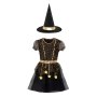H�xkl�nning med hatt - Svart/Guld - Storlek: 6-7 �r (120-130 cm l�ng)