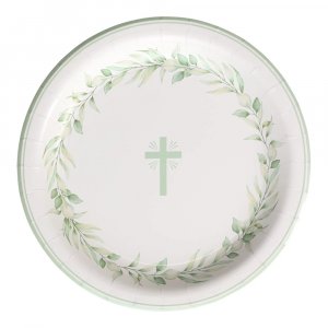 Papptallrikar - Kors - Vit - 8-pack - 23 cm