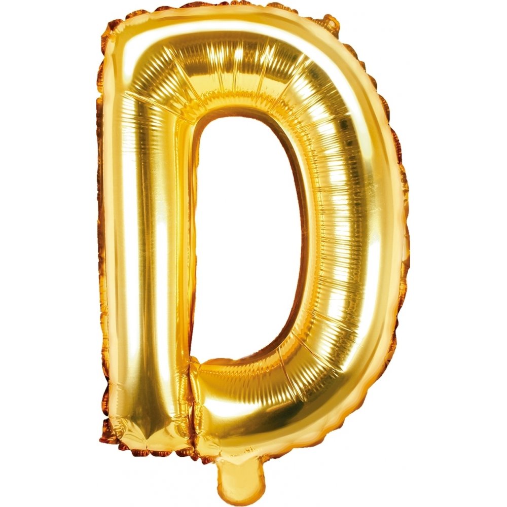 Bokstavsballonger – Guld – 35 cm – Bokstav: D – Bokstavsballonger, Ballonger