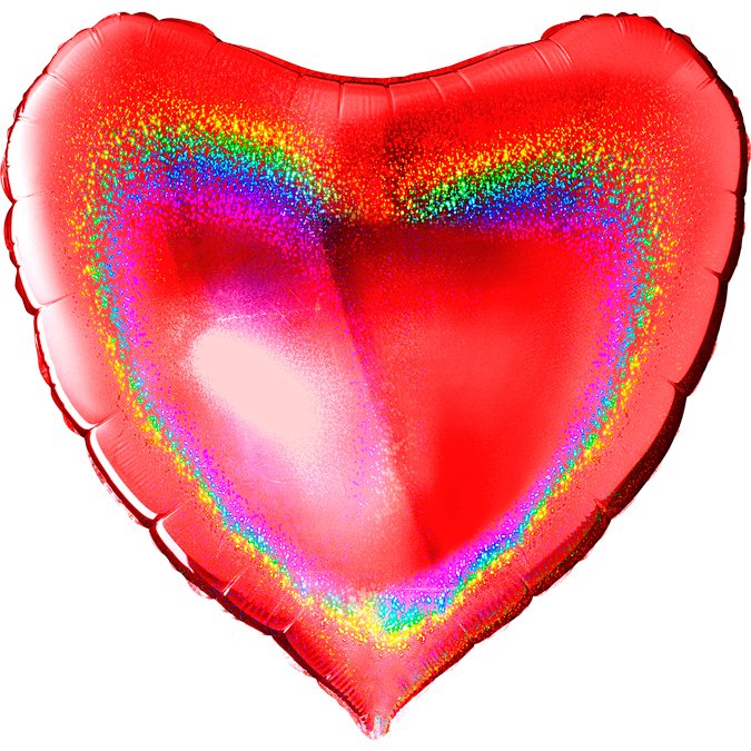 Folieballong - Hjärta - Rödglitter - Storlek: 91cm - Alla Hjärtans Dag-dekorationer, Alla Hjärtans Dag