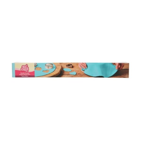 Utkavlad Sugarpaste - Ready Rolled - Ljusbl� - FunCakes - 36 cm