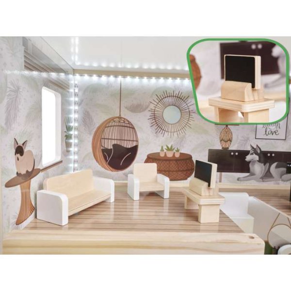 Docksk�p LULILO FLORO boho med LED-belysning 78 cm Tr�