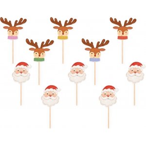 Cakepicks - Tomte och ren - 10-pack