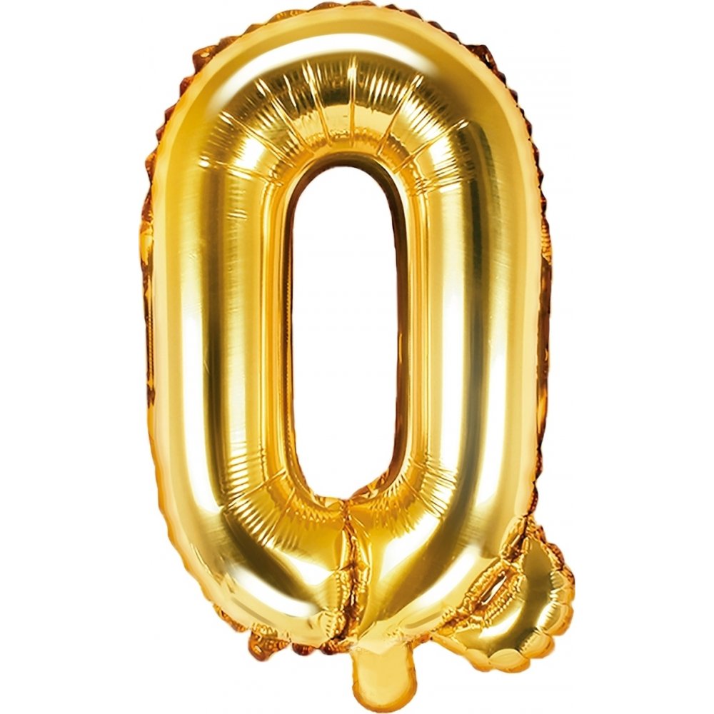 Bokstavsballonger – Guld – 35 cm – Bokstav: Q – Bokstavsballonger, Ballonger