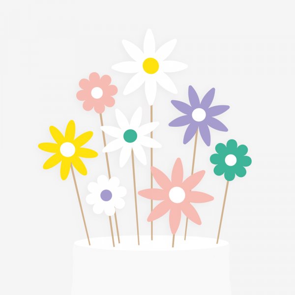 Cake Picks - Blommor - Stora - 8-pack Cake Picks - Blommor - Stora - 8-pack