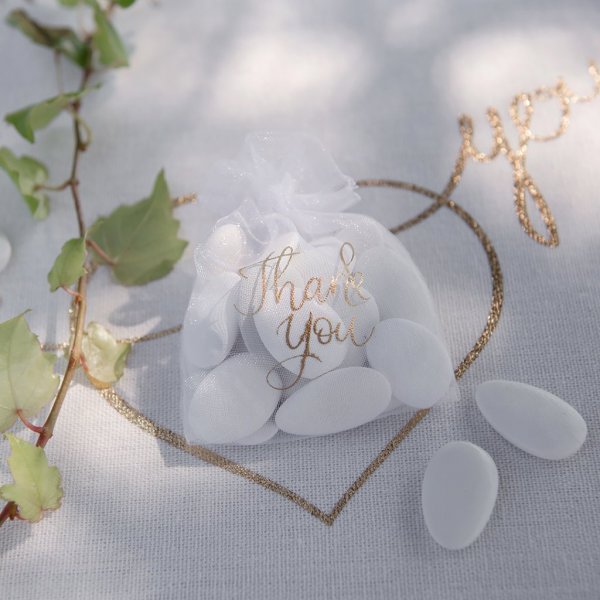 Organzapsar - Thank you - Guld - 6-pack