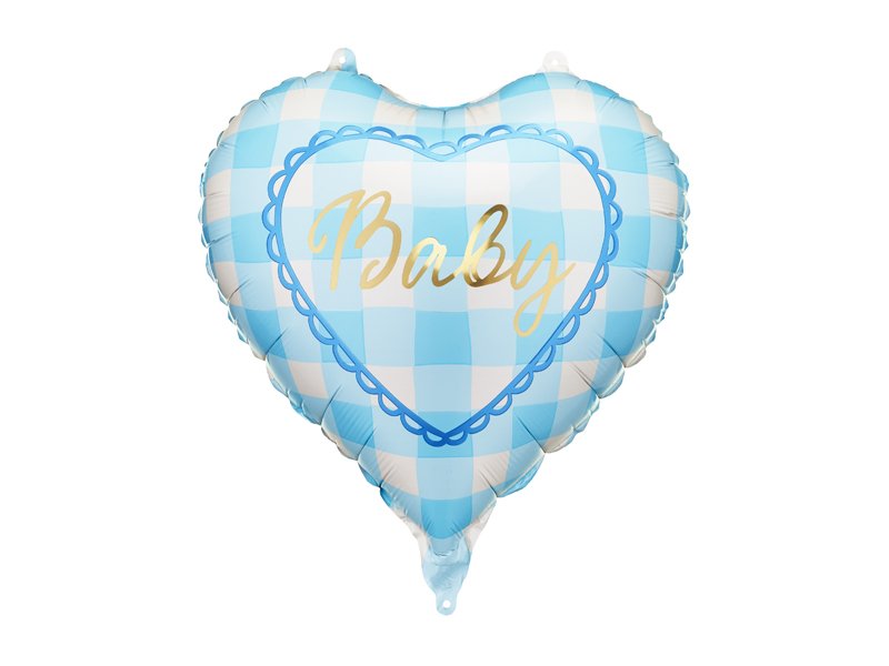 Folieballong hjärta Baby – Ljusblå – Baby Shower-ballonger, Baby Shower