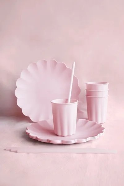 Sugr�r i plast, rosa, 12st