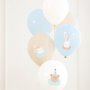 Ballongbukett - S�ta djur - Ljusbl�/Vit/Nude - 6 st
