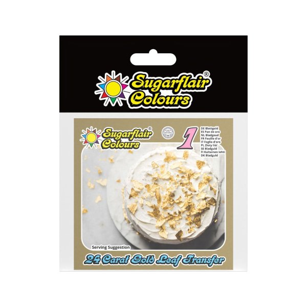 �tbart 24 karat guld till dekoration - Sugarflair - 8x8 cm