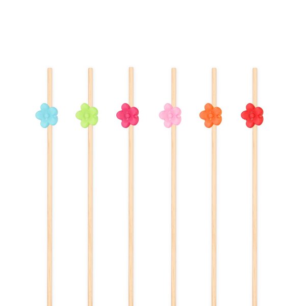 Snackspinnar/Drinkpinnar - Sm� blommor mix - 12 cm - 25 st
